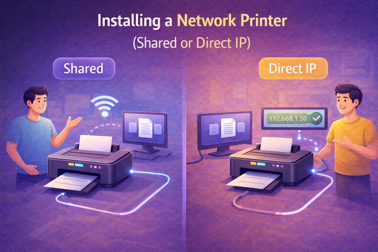 Installing a Network Printer (Shared or Direct IP)
