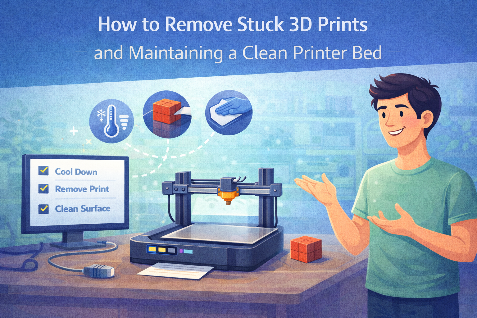 How to Remove Stuck 3D Prints and Maintaining a Clean Printer Bed